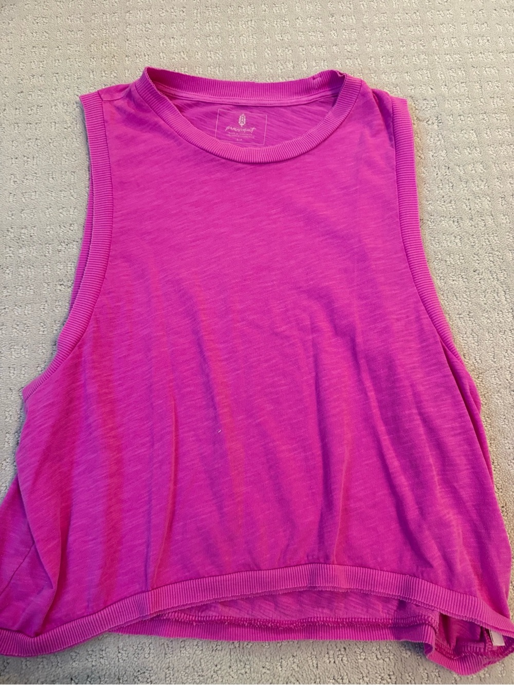Free People Magenta Muscle Tank Top